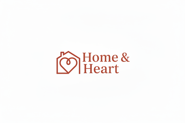 Home & Heart Logo - Reddish Brown House